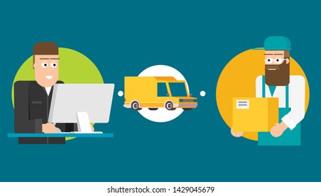 Online shopping flat vector illustration
