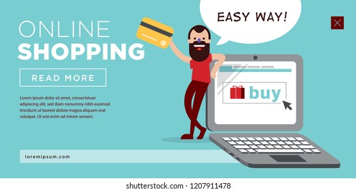 Online Shopping Flat Web Header Design