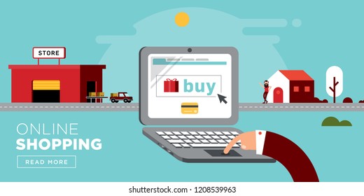 Online Shopping Flat Web Header Design