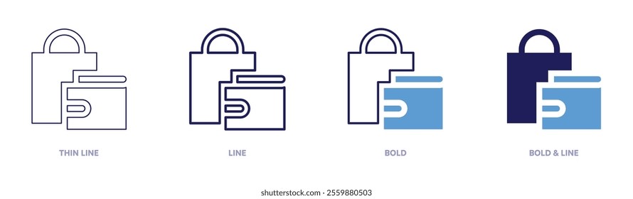 Online shopping future icon in 4 different styles. Thin Line, Line, Bold, and Bold Line. Duotone style. Editable stroke.