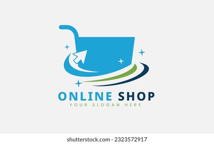 Online Shopping Gift Logo Templates, Gift Shop Logo with cart Vector, 