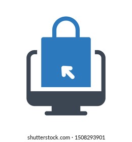online shopping glyph colour vector icon