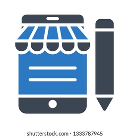 online shopping glyph double color icon