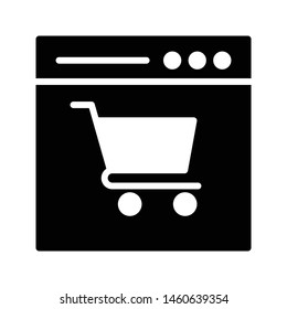 online shopping glyph flat vector icon