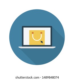 online shopping glyph flat vector icon