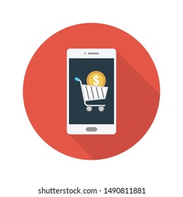 online shopping glyph flat vector icon