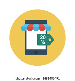 online shopping glyph flat vector icon