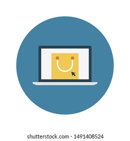 online shopping glyph flat vector icon