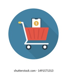 online shopping glyph flat vector icon