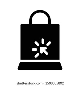 online shopping glyph flat vector icon
