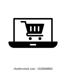 online shopping glyph flat vector icon