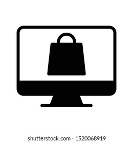 online shopping glyph flat vector icon