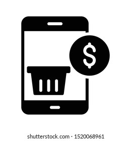 online shopping glyph flat vector icon