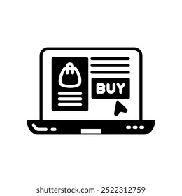 Online Shopping Glyph Icon, Vector illustration