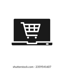 Online Shopping glyph vector icon isolated. Online Shopping stock vector icon for web, mobile app and ui design