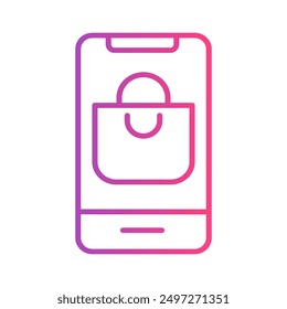 Online Shopping gradient icon. retail, seller, and business symbol. perfect for interfaces, websites, UI and mobile apps.