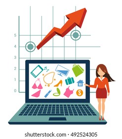 Online shopping with Graph for ecommerce concept