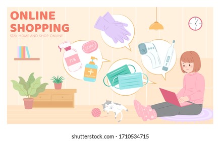 Online shopping helping people buy personal care products while staying home and lower the risk of infection during COVID-19 pandemic