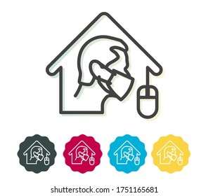 Online Shopping from Home - Icon as EPS 10 File