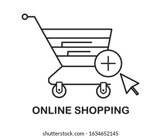 online shopping icon. shopping cart icon. eps