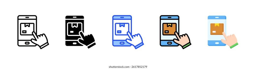 Online Shopping Icon Collection With Multiple Styles
