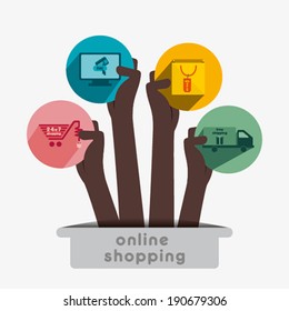 online shopping icon concept vector