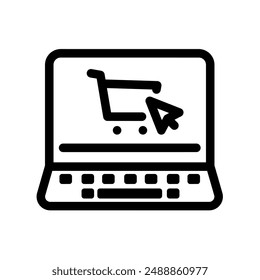 Online shopping icon design. perfect for e-commerce applications, and sales transactions. universal symbol for e-commerce.