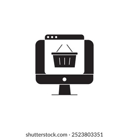 Online Shopping Icon, E-Commerce Shopping Platform, Digital Shopping Experian, Online Purchase System, Virtual Retail Store, Internet Marketplace