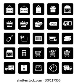 Online shopping icon. Shopping icon. E-commerce icon. silhouette. Vector Illustration. EPS10