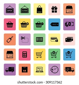 Online shopping icon. Shopping icon. E-commerce icon. silhouette. Vector Illustration. EPS10