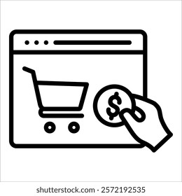 Online Shopping Icon Element For Design