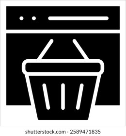 Online Shopping Icon Element For Design