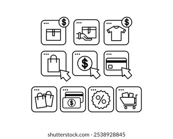 Online Shopping Icon Element Set