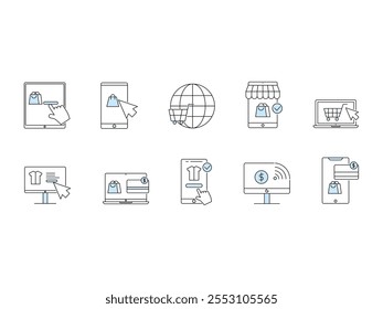 Online Shopping Icon Element Set