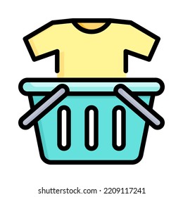 Online shopping icon. Filled outline design. Online shopping concept. For presentation, graphic design, mobile application. Vector Illustration.
