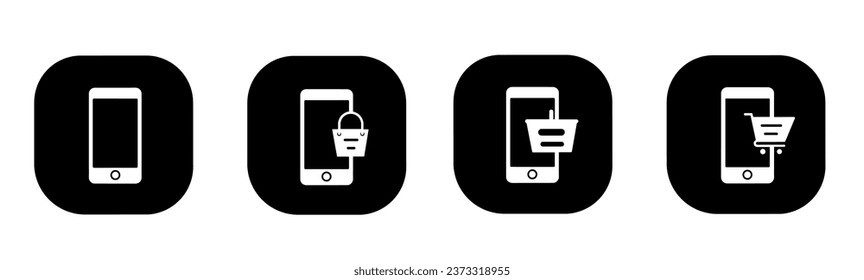 Online-Shopping-Icon in Wohnung. Ein Online-Shopping-Design. Stock-Vektorgrafik.