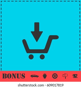 Online shopping icon flat. Simple vector symbol and bonus icon