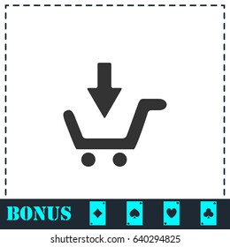 Online shopping icon flat. Simple vector symbol and bonus icon