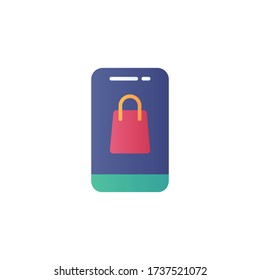 diseño de color vectorial plano de icono de compra en línea. aislado en fondo blanco