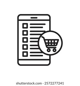 Online shopping icon Flat vector set outline