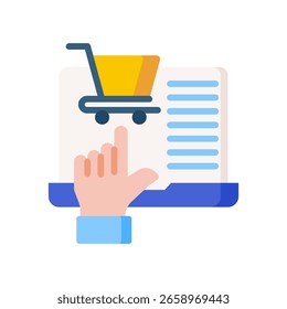 Online Shopping Icon Ilustración vectorial plana