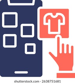Online Shopping Icon Glyph Color Vector Illustration