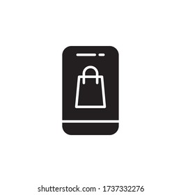 icono de compra en línea glifo vector. aislado en fondo blanco