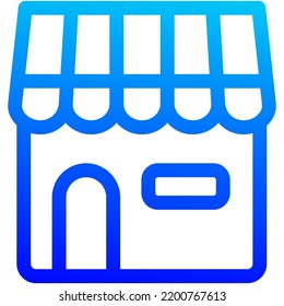 online shopping icon group made in blue gradient style