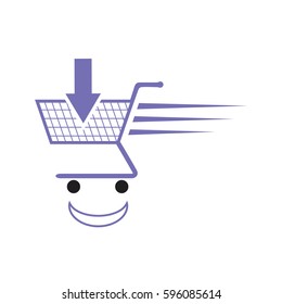 Online shopping icon for infographic line, website or app.