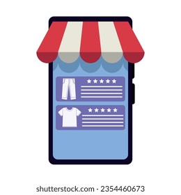 online shopping icon isolated illustration