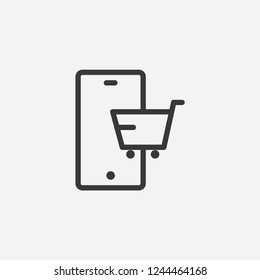 Online shopping icon isolated on background. Smartphone symbol modern, simple, vector, icon for website design, mobile app, ui. Vector Illustration