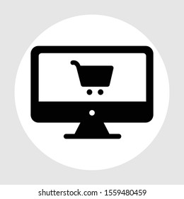 Online Shopping icon isolated on abstract background
