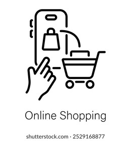Online shopping icon in line style 
