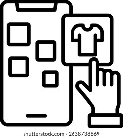 Online Shopping Icon Line Vector Illustration